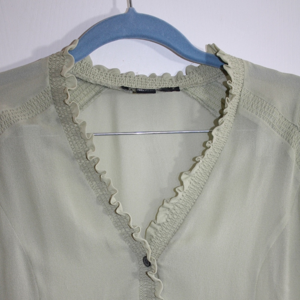 100% Silk Button Down Blouse - Picture 5 of 5